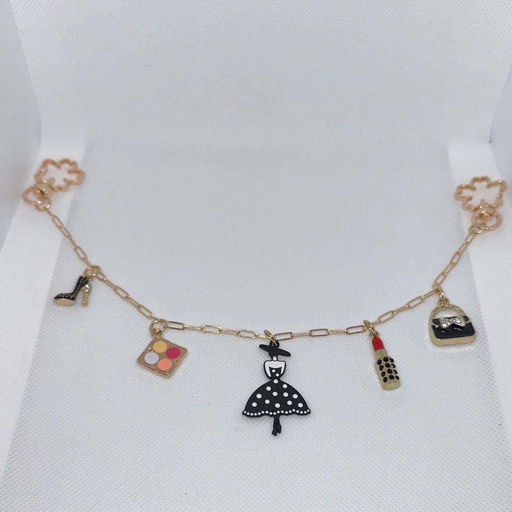 Bag Chain Charming Gold Tone Women's, Makeup 💄 & Shoe 👠 Bag Charm Chain - Picture 4 of 4